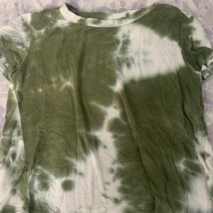 Tie dye green and white crop top